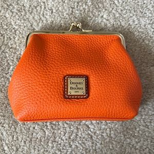 Dooney & Bourke Large Framed Leather Coin Purse Clementine Orange